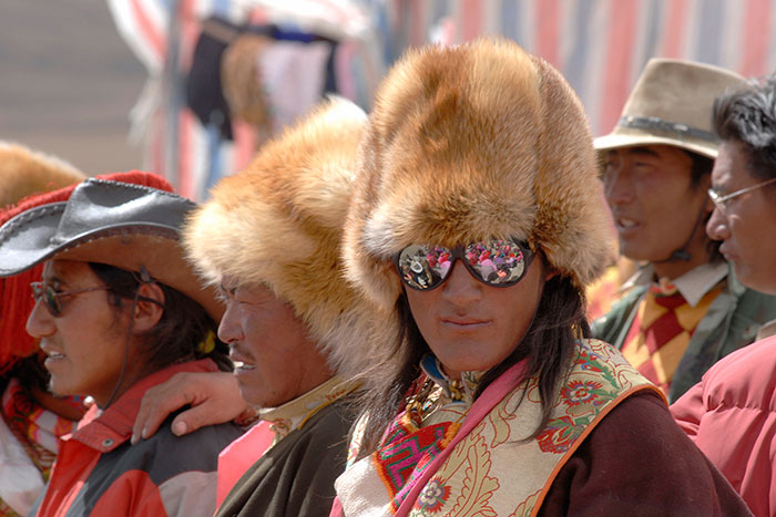 Tibet 2007: Nomade mit Fuchshut.