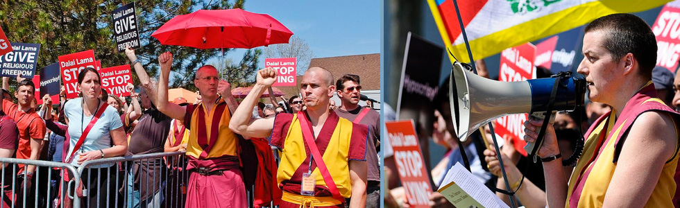 Proteste gegen den Dalai Lama via Shugden Societies, Gen Kelsang Khyenrab & Gen Kelsang Dekyong